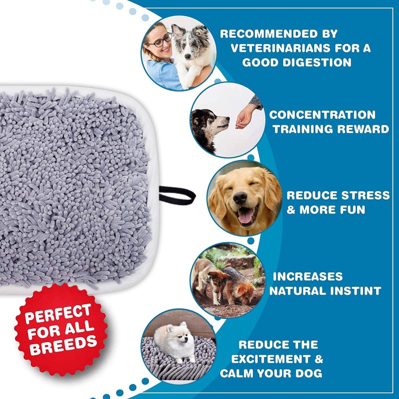 LAMTWEK Snuffle Mat for Dogs, 17" x 21" Dog Snuffle Mat Interactive Feed Game for Boredom, Encourages Natural Foraging Skills and Stress Relief, Easy to Fill Machine Washable - Image 3